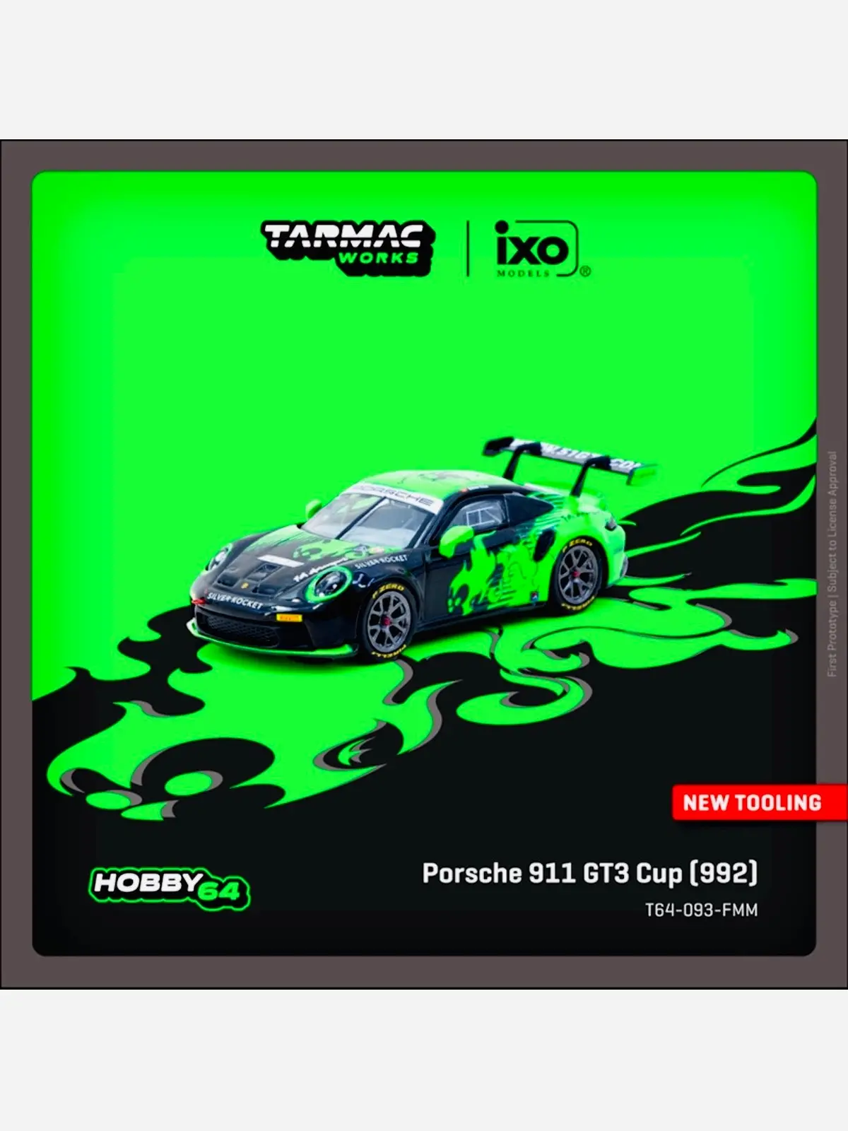 Tarmac Works Hobby 64 Factory Sealed X Ixo Models Porsche 911 Gt3 Cup (992) Fire Monkey Motorsport 1