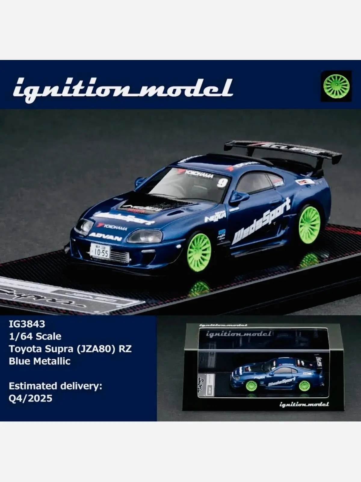 Ignition Model Factory Sealed Toyota Supra (Jza80) Rz In Blue 1