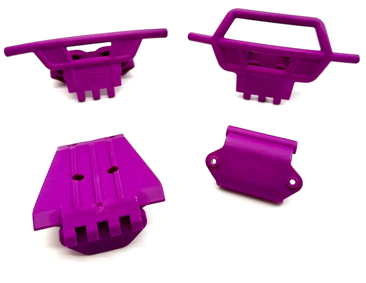 Arrma Quake 2Wd - Bumpers (Purple) Front Rear Skid Mount Set Ara3537 1