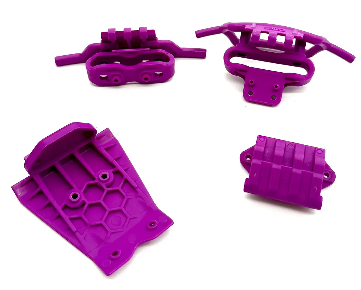 Arrma Quake 2Wd - Bumpers (Purple) Front Rear Skid Mount Set Ara3537 2