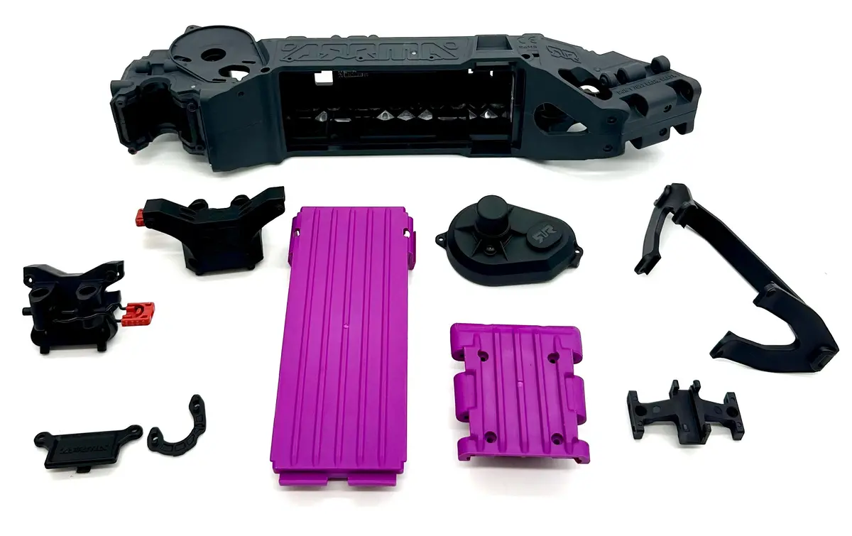Arrma Quake 2Wd - Chassis (Purple Lwb Right Left Halves Mega Ara3537 1