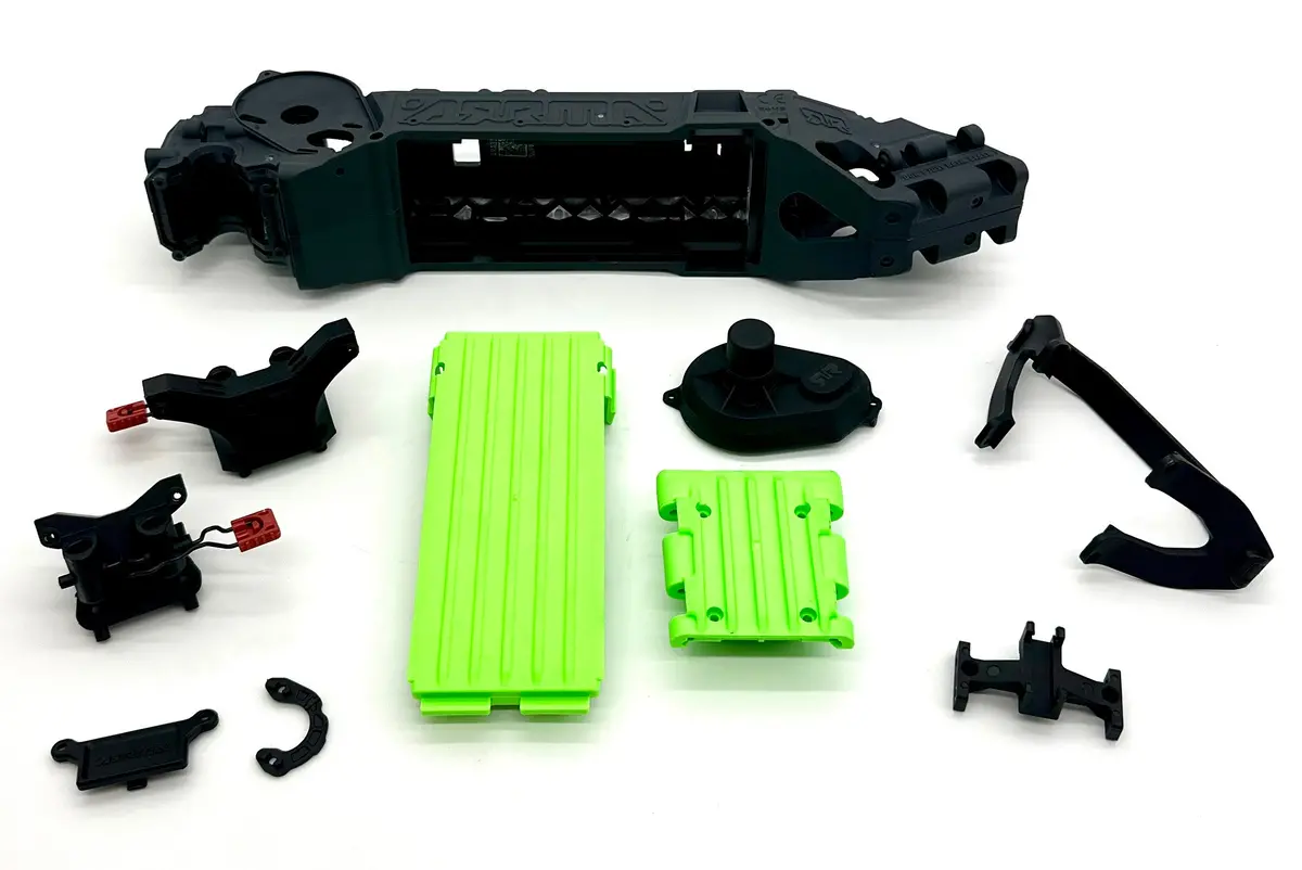 Arrma Quake 2Wd - Chassis (Green Lwb Right Left Halves Mega Ara3537 1