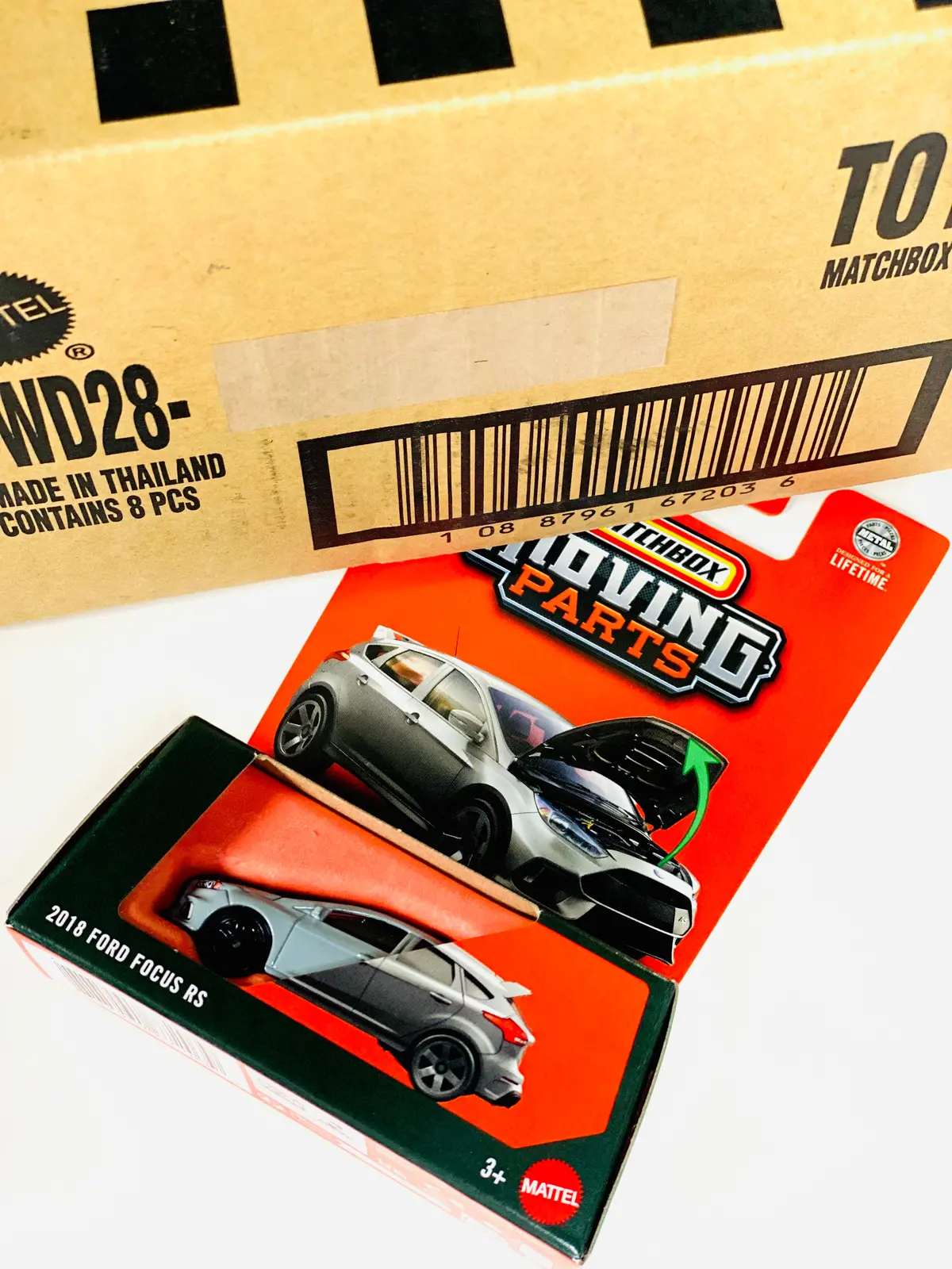 Matchbox 2025 Moving Parts 2018 Ford Focus Rs Grey Solid Pack (8 Cars) 1