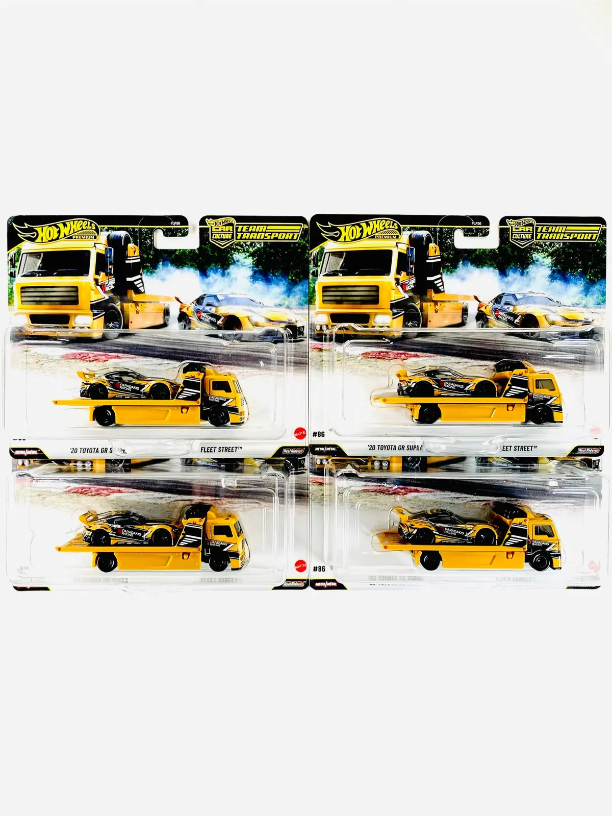 Hot Wheels 2026 Team Transport Papadakis Racing ’20 Toyota Gr Supra & Fleet Street #86 Solid Pack (4 Cars) 1