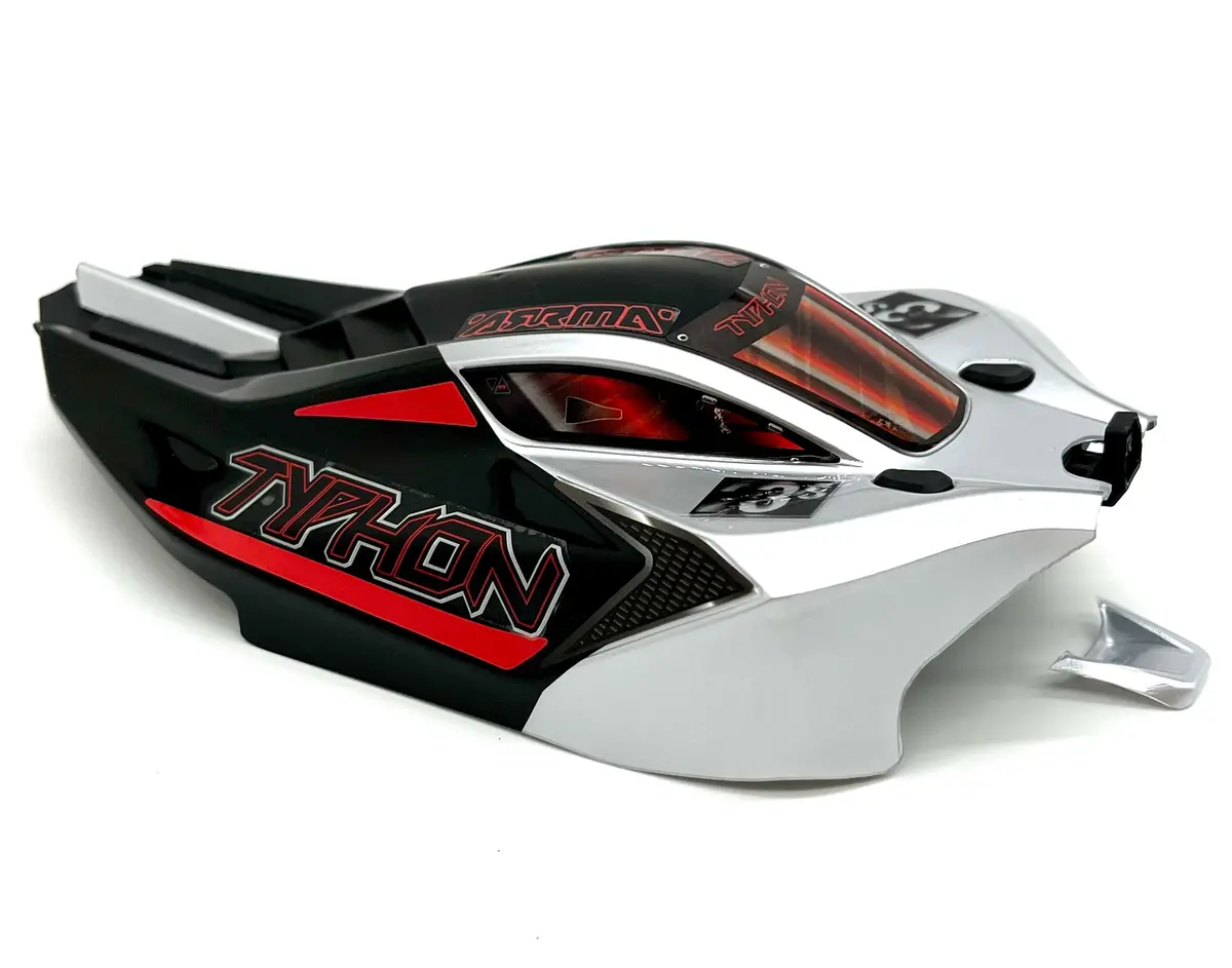 Arrma Typhon Grom Blx - Body Shell (Black Silver Red) Ara-1563 Cover Ara2306 1