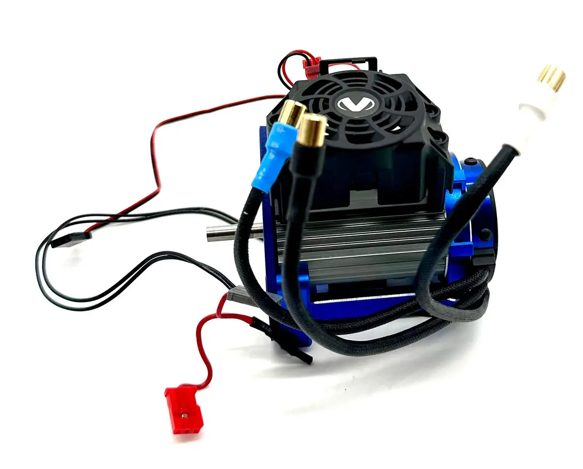 1/10 Maxx Ultimate Motor Assembly Blue W/Mounts, Sink And Fan 89087-4 1