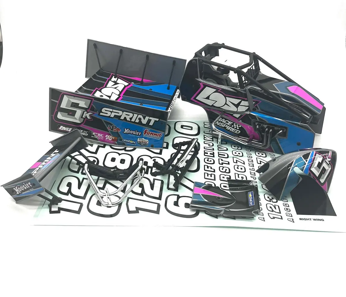 Losi 22S Sprint - Body (Body Set & Cage, Blue  Interior Driver Los-1387 1
