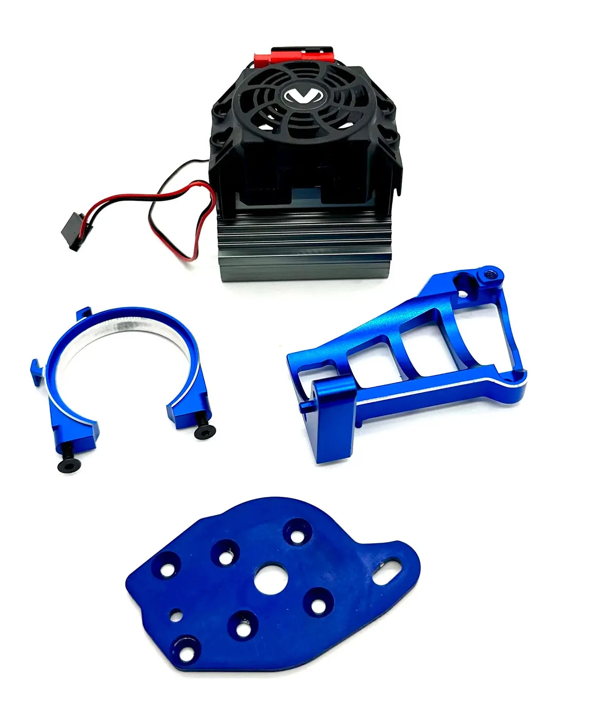 1/10 Maxx Ultimate Cooling Fan, Blue Heat Sink And Mounts For Motor 540Xl Velineon 89087-4 1