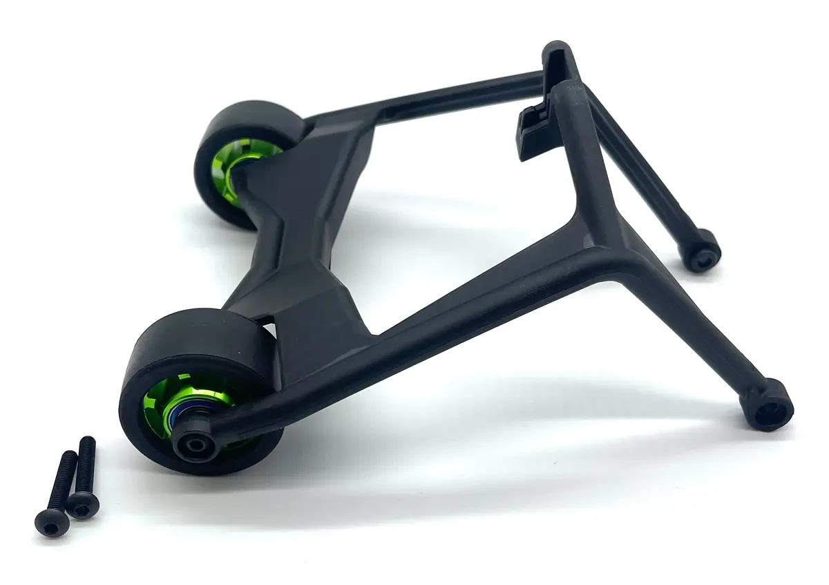 X-Maxx Ultimate Wheelie Bar With Green Aluminum Wheels  Traxxas 77097-4 1