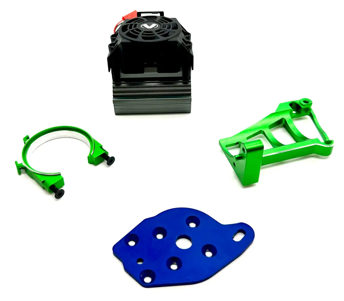 1/10 Maxx Ultimate Cooling Fan, Green Heat Sink And Mounts For Motor 540Xl Velineon 89087-4 1