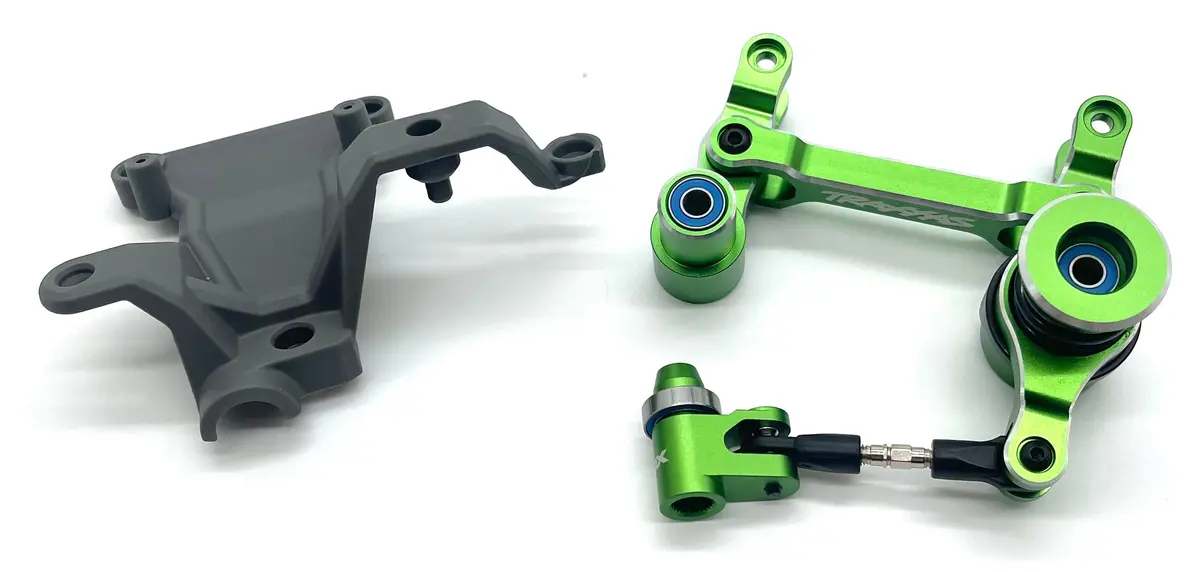 X-Maxx Ultimate Steering Assembly Green (Bellcrank Servo Horn Link Bearings Traxxas 77097-4 1