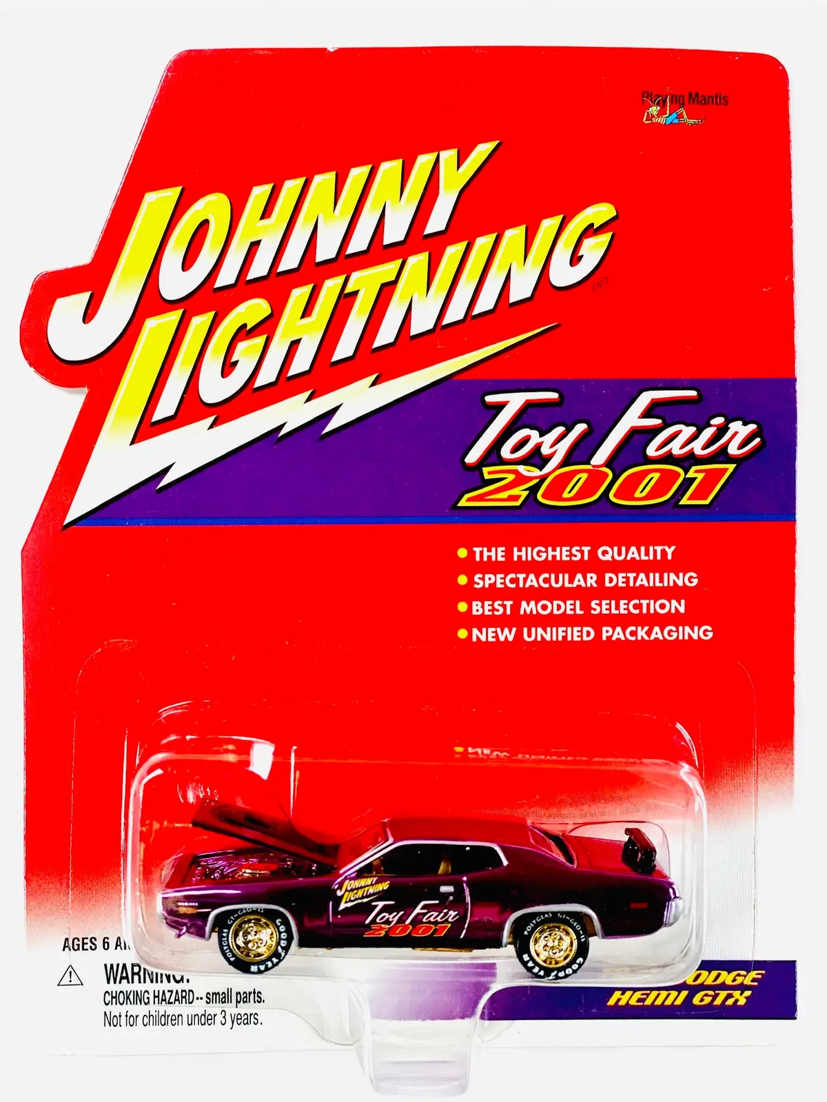 Johnny Lightning Playing Mantis 2001 Toy Fair 1971 Dodge Hemi Gtx - Damaged Card/Blister 1