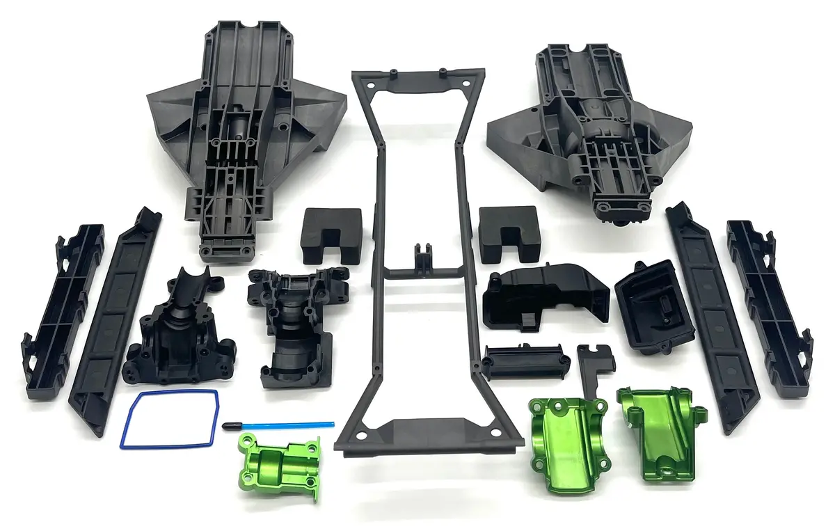 X-Maxx Ultimate Plastic Set Green (Front Rear Bulkhead Covers Rx Box Traxxas 77097-4 1
