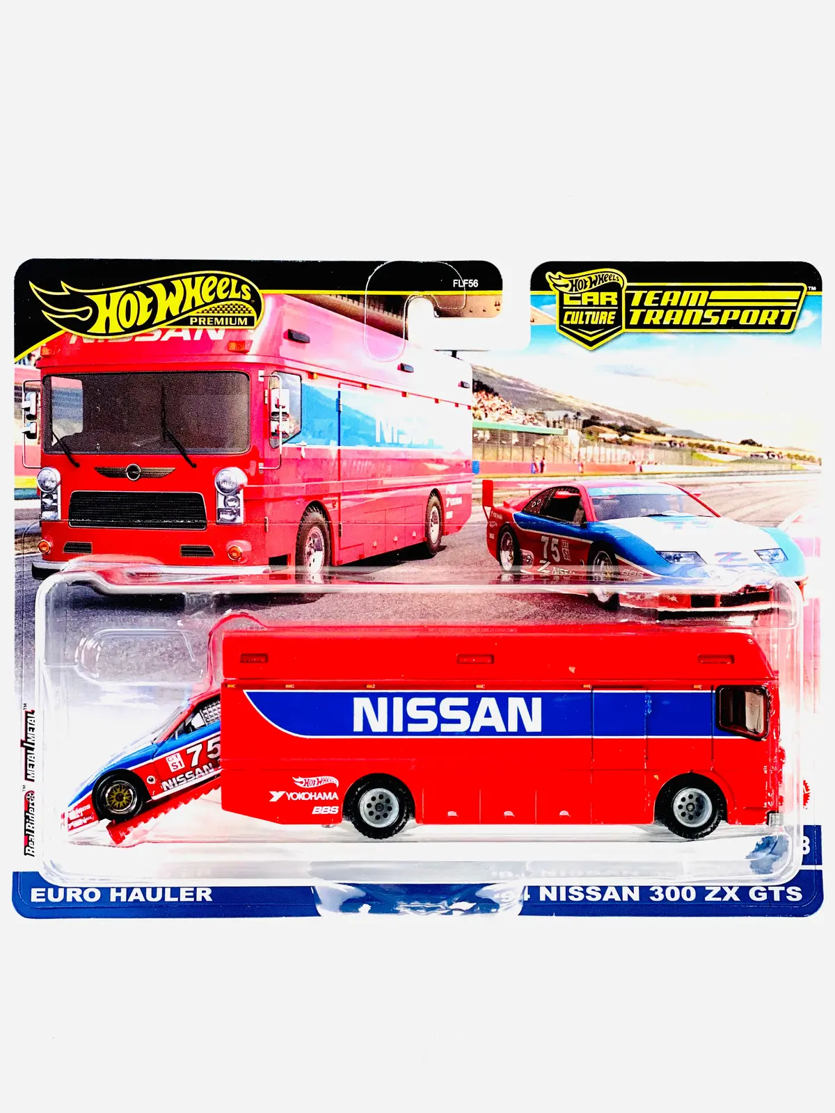 Hot Wheels 2024 Team Transport Case D Euro Hauler & '94 Nissan 300 Zx Gts #73 - Damaged Card 1
