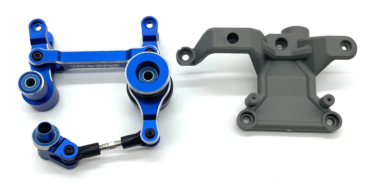 X-Maxx Ultimate Steering Assembly Blue (Bellcrank Servo Horn Linkage Bearings Traxxas 77097-4 1
