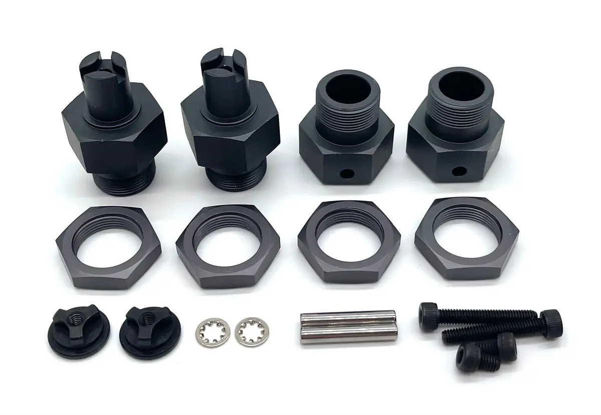 Baja 5B Sbk Gas - Hex Hubs 24Mm (Gunmetal Front, Rear And Hub Nuts) Hpi 160323 1