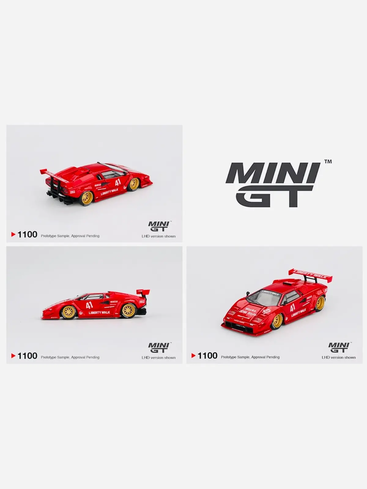 Mini Gt Mijo Exclusive Lamborghini Countach Lb-Works Red #1100 1