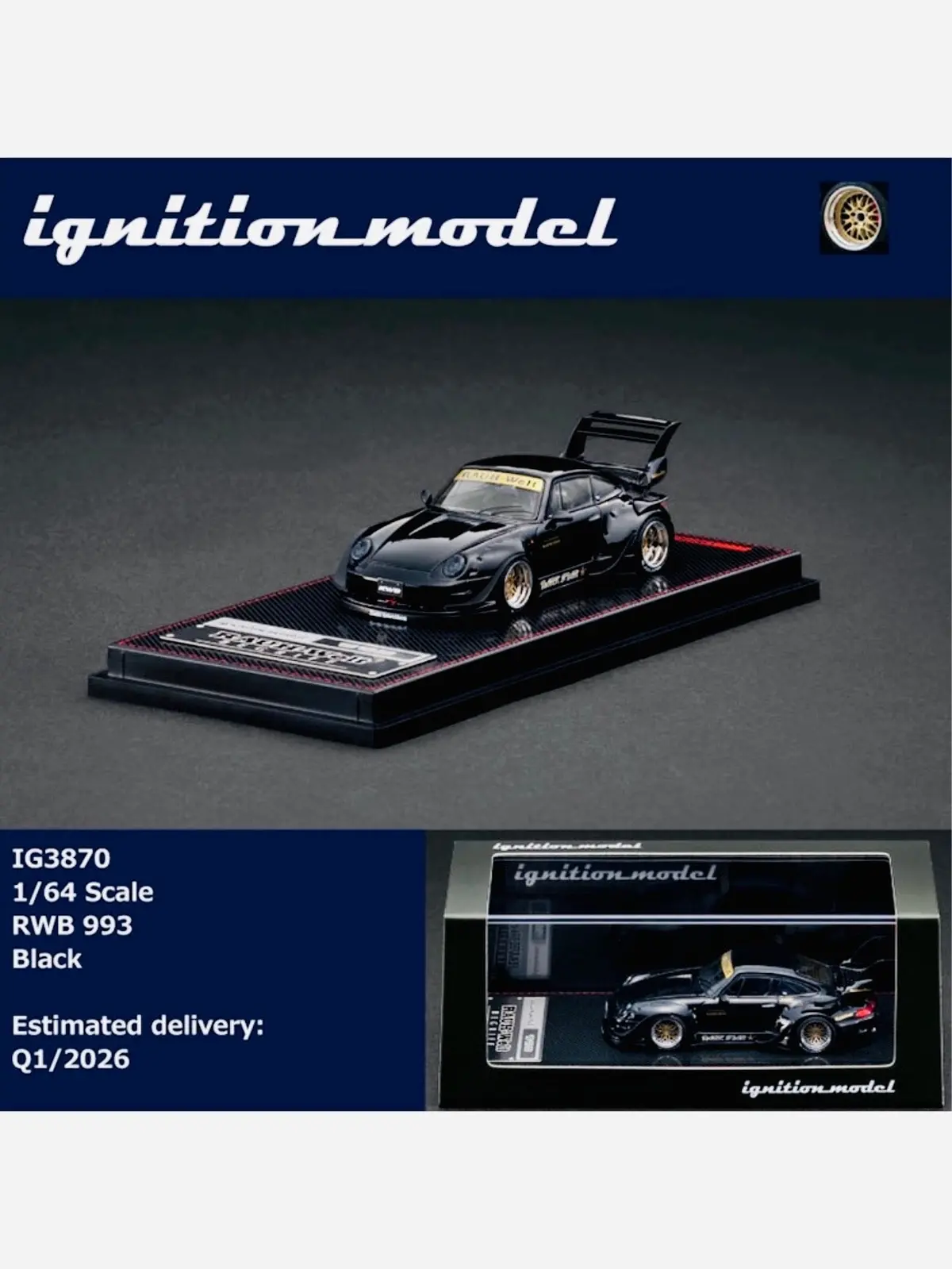 Ignition Model Factory Sealed Rauh-Welt Begriff Rwb Porsche 993 In Black 1