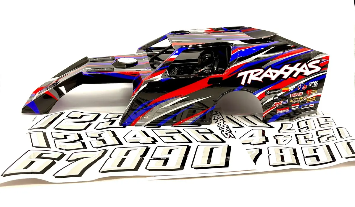 Slash Modified - Body, Dirt Oval Racer, Red, Complete W/Decals 10411 Traxxas 104354-74 1