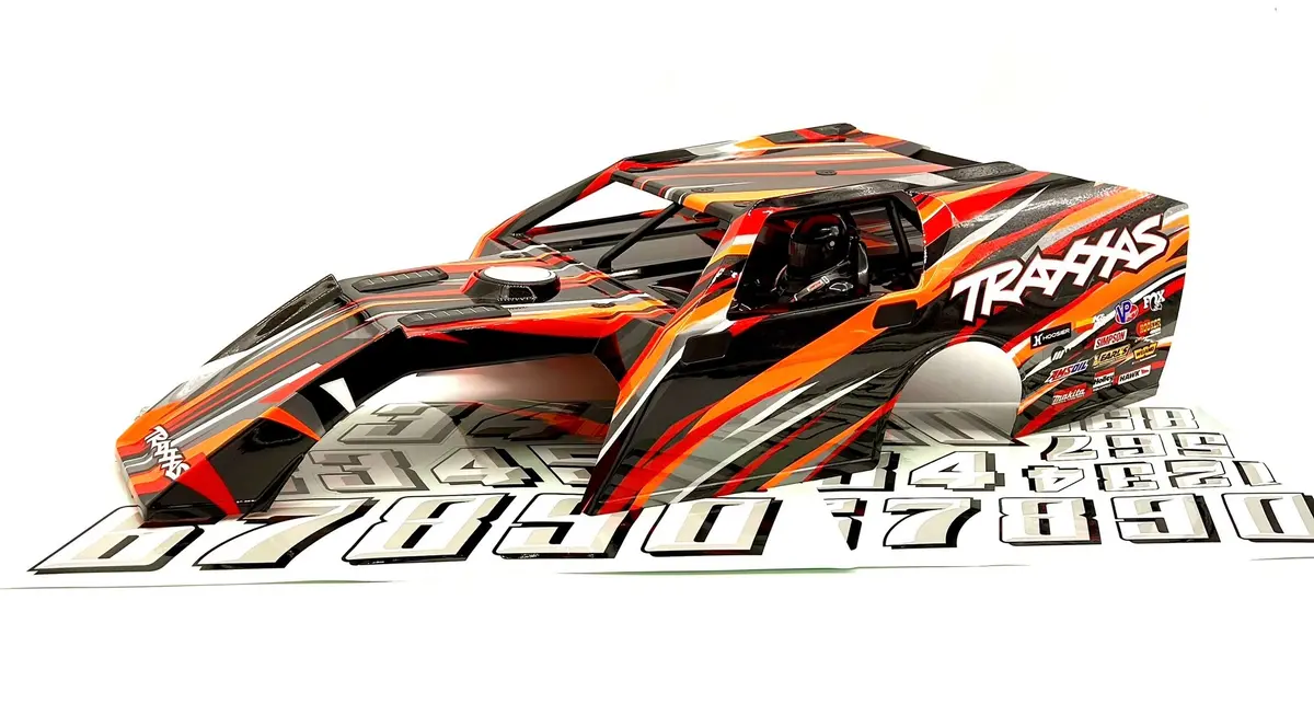 Slash Modified - Body, Dirt Oval Racer, Orange, Complete W/Decals 10411 Traxxas 104354-74 1