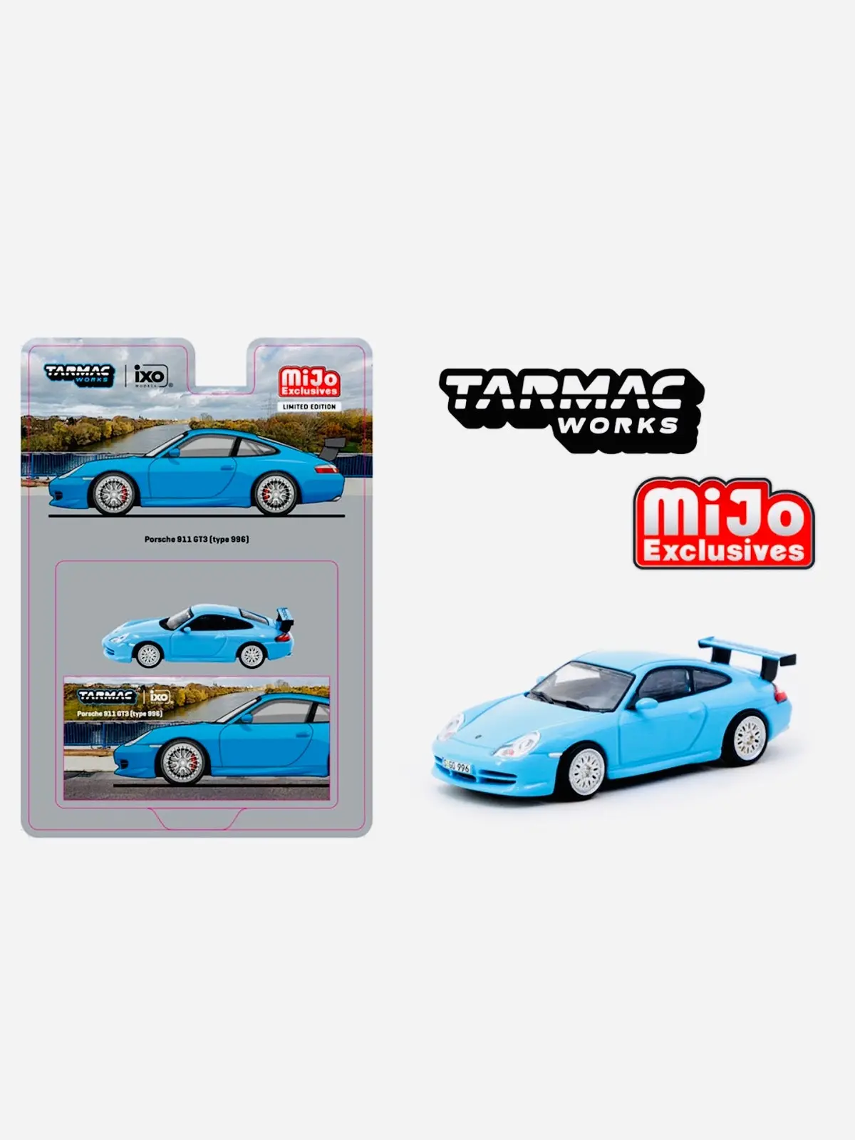 Tarmac Works Mijo Exclusive Global 64 Porsche 911 Gt3 (Type 996) Light Blue 1