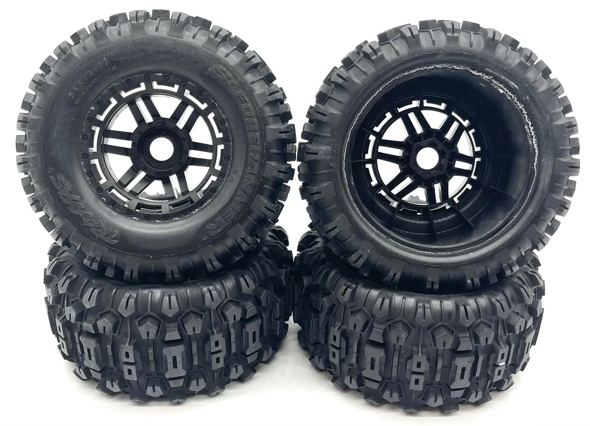 1/10 Wide-Maxx Wheels & Tires (Factory Glued Assembled (Set 4) New 89086-4 1