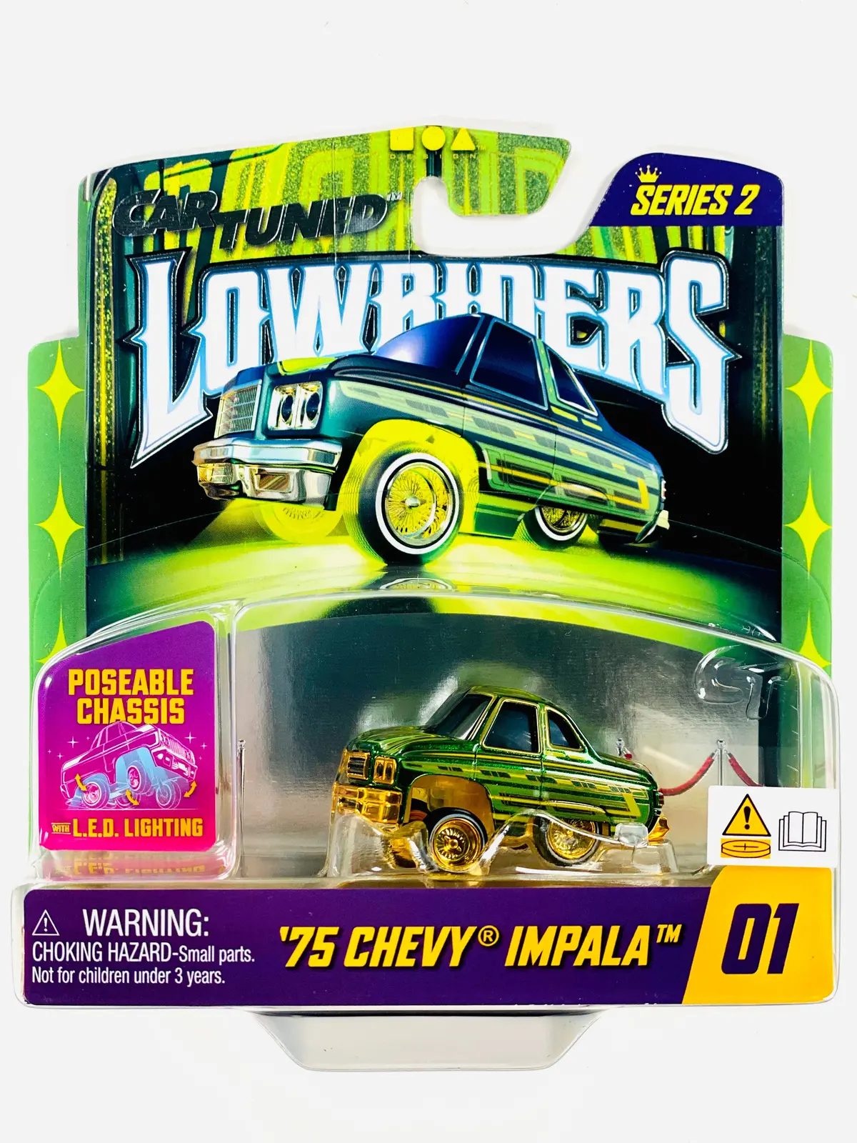 Cartuned Series 2 Lowriders Show Glow Led Light Up Chassis 1975 Chevy Impala #01 1