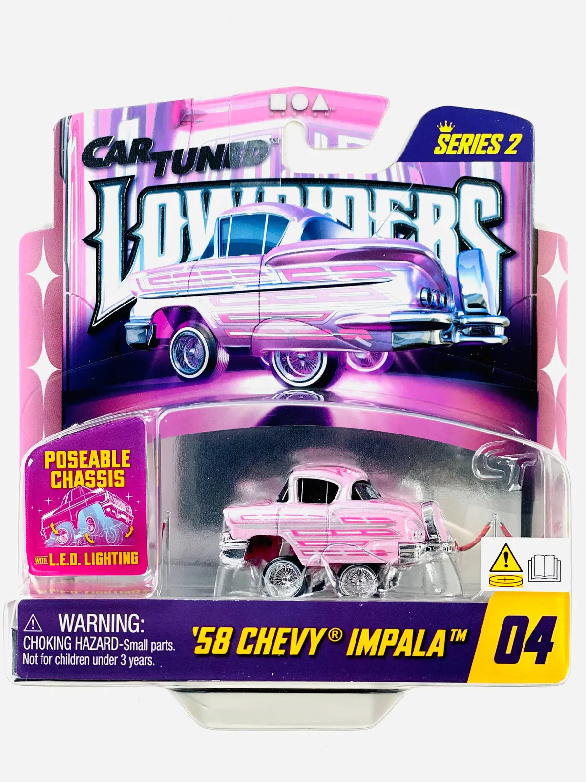 Cartuned Series 2 Lowriders Show Glow Led Light Up Chassis 1958 Chevy Impala #04 1