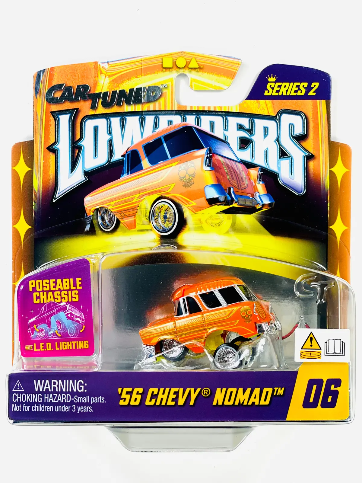 Cartuned Series 2 Lowriders Show Glow Led Light Up Chassis 1956 Chevy Nomad #06 1