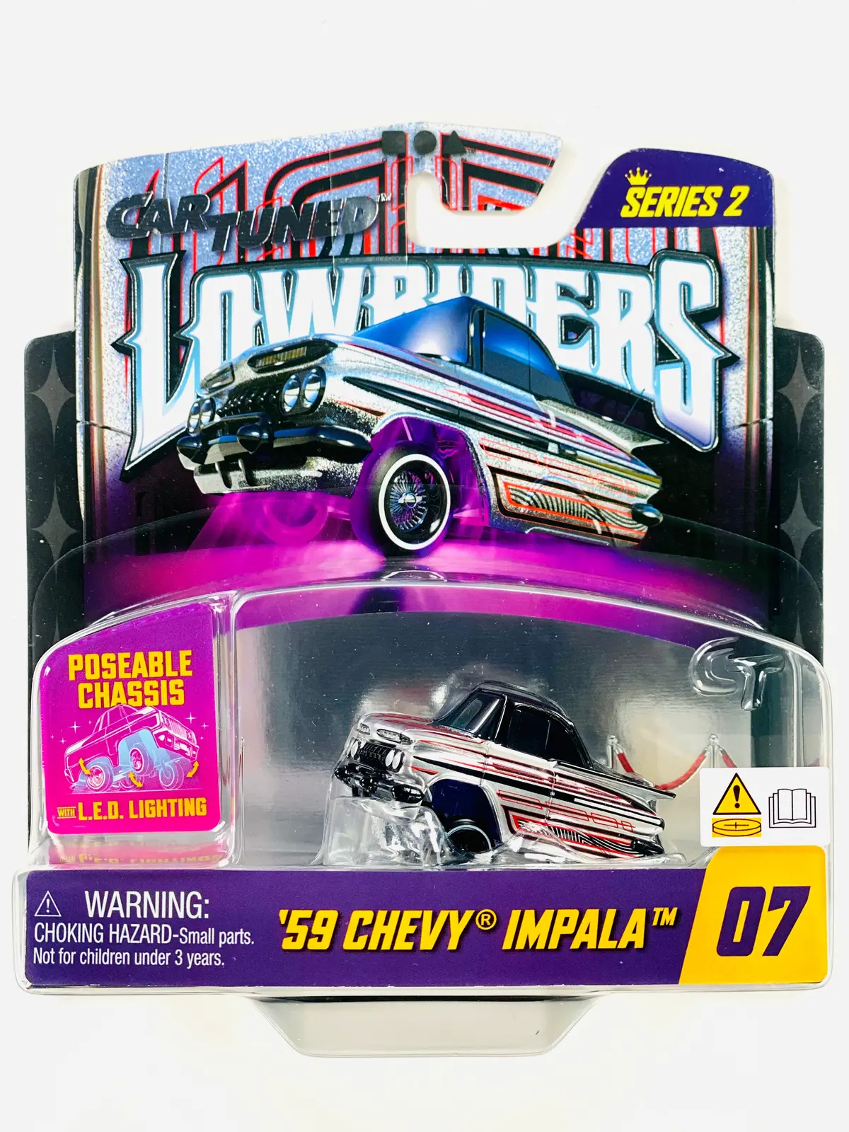 Cartuned Series 2 Lowriders Show Glow Led Light Up Chassis 1959 Chevy Impala #07 1