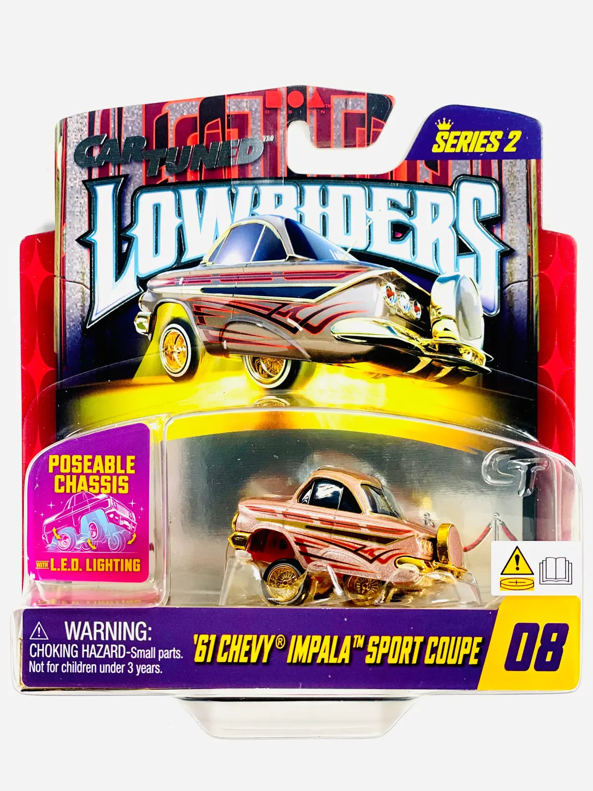 Cartuned Series 2 Lowriders Show Glow Led Light Up Chassis 1961 Chevy Impala #08 1