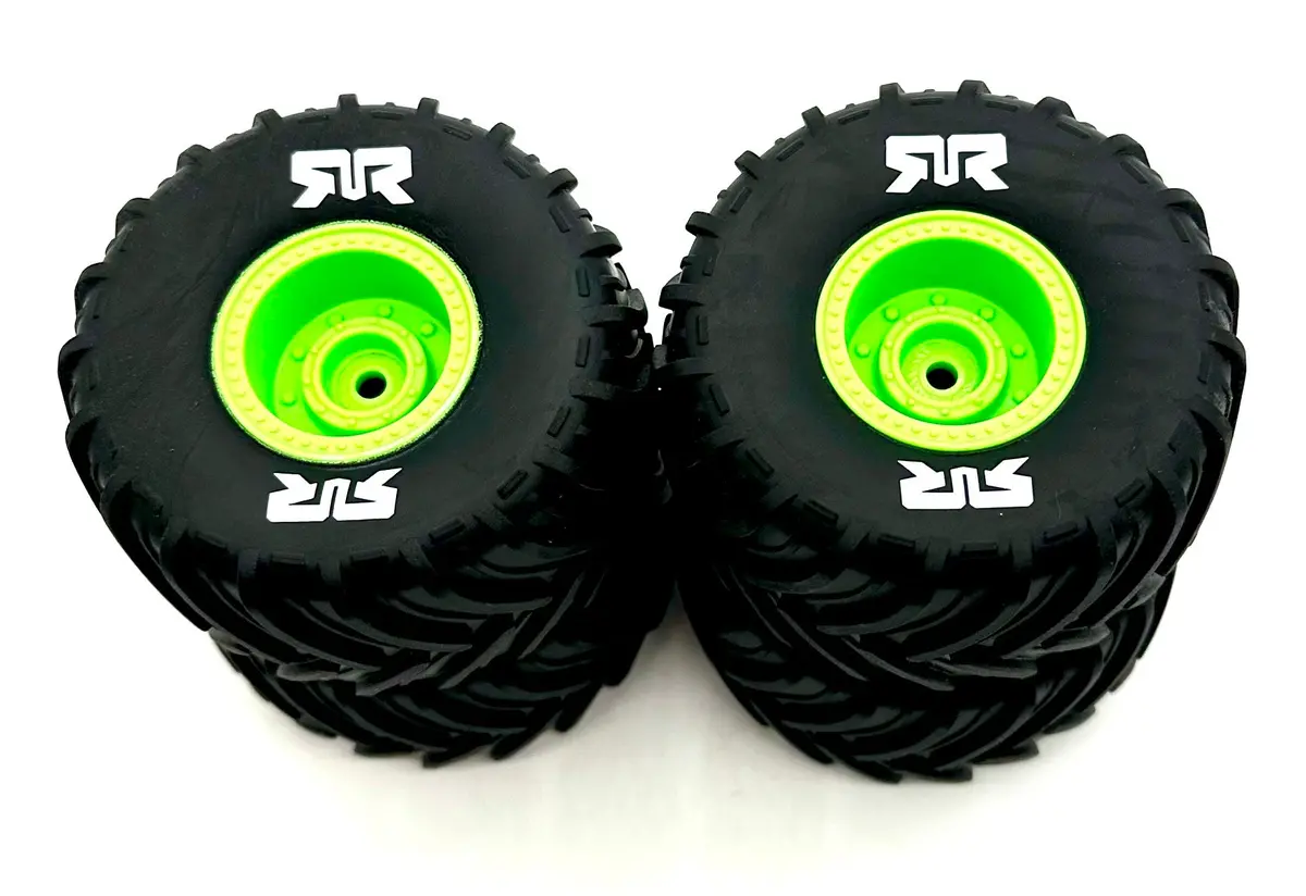 Arrma Quake Grom Mega 4X4 - Wheels & Tires (Green) Dboots Mt Gorgon Ara2137 1