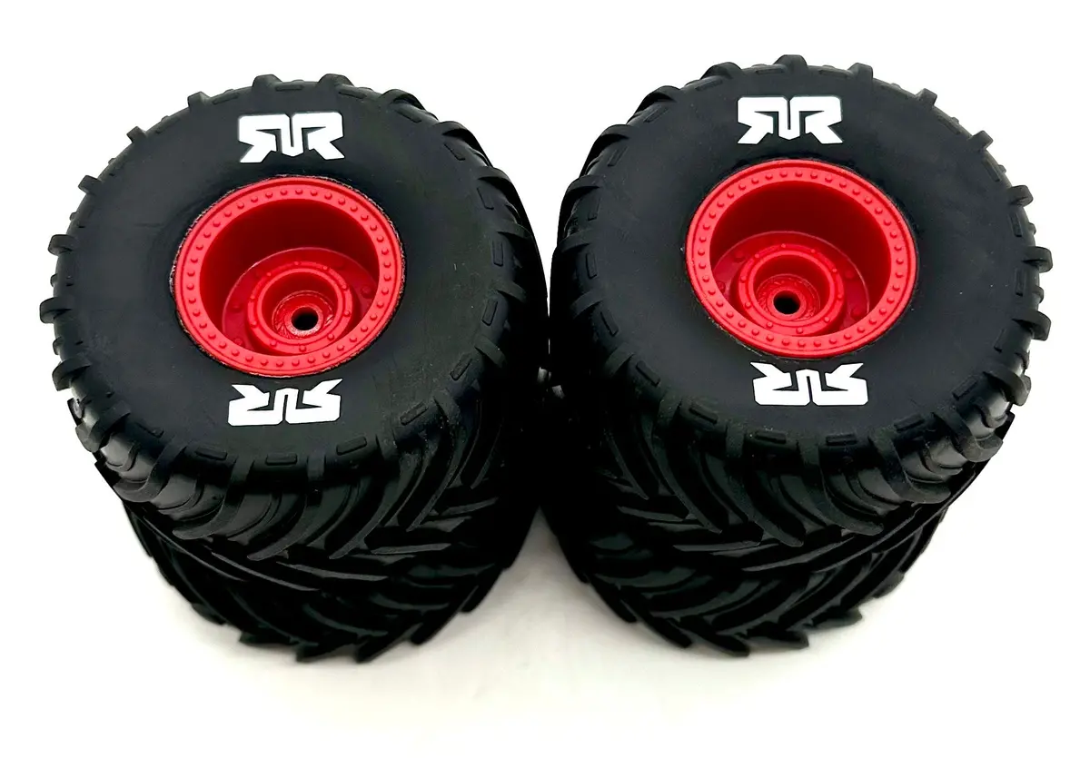 Arrma Quake Grom Mega 4X4 - Wheels & Tires (Red) Dboots Mt Gorgon Ara2137 1