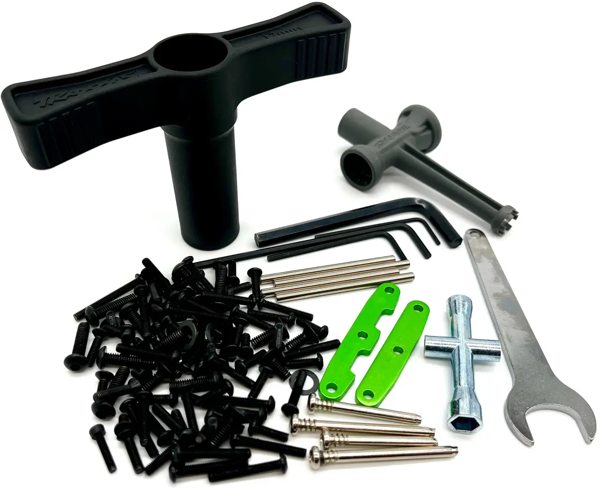 Jato 4X4 Vxl Screws, Tools, Hardware Set, W/Green Tie Bars Traxxas 90386-4 1