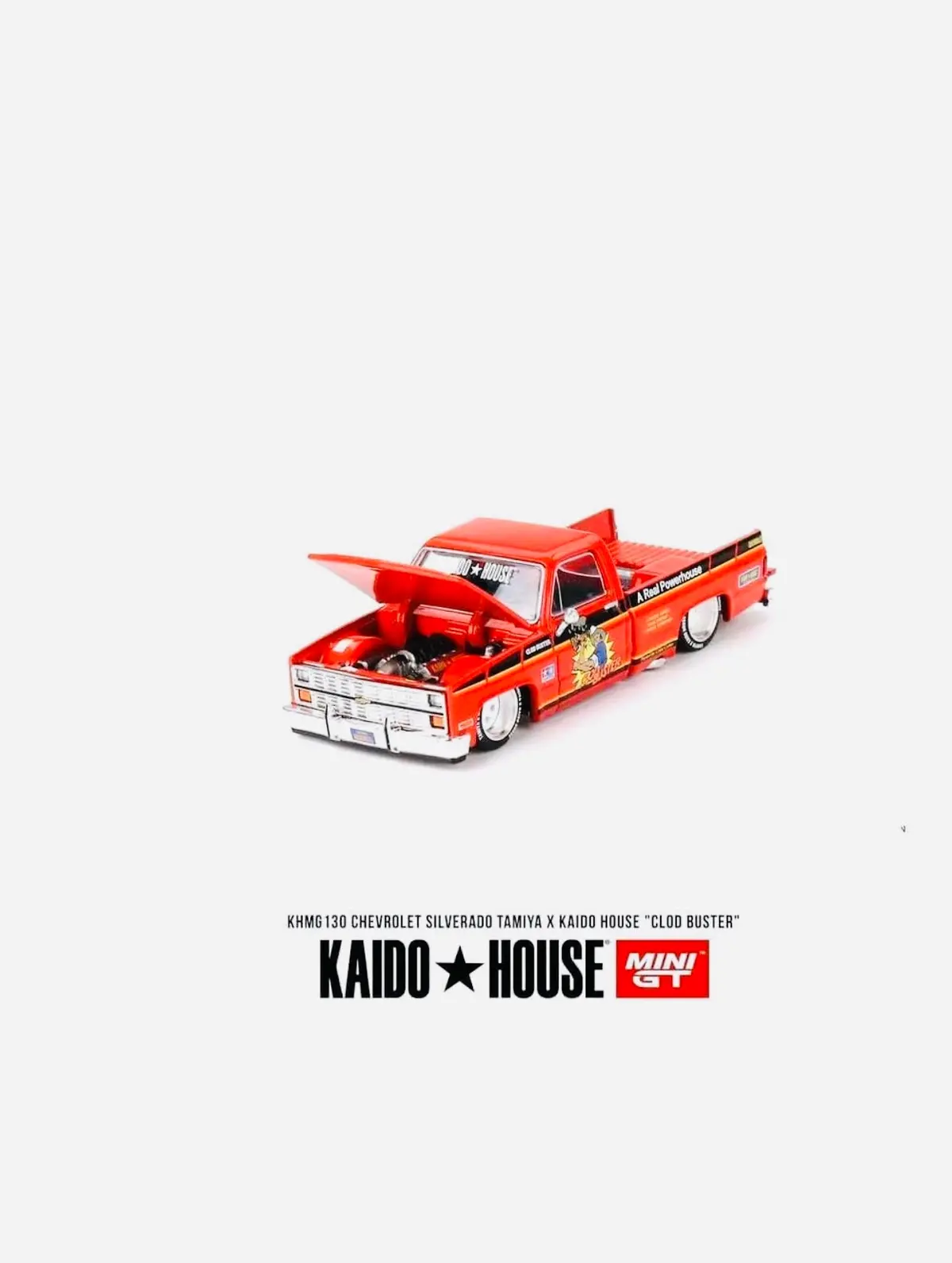 Mini Gt X Kaido House Collab Factory Sealed Chevrolet Silverado Tamiya “Clod Buster” Orange #130 1