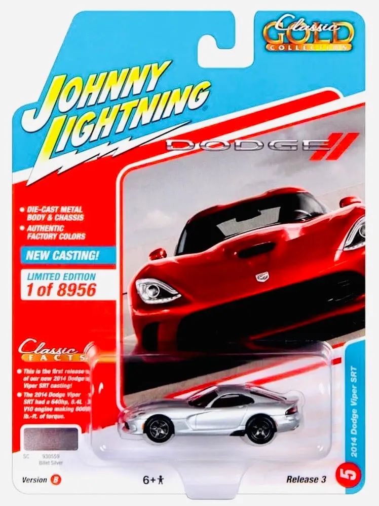Johnny Lightning Classic Gold 2014 Dodge Viper Billet Silver 1
