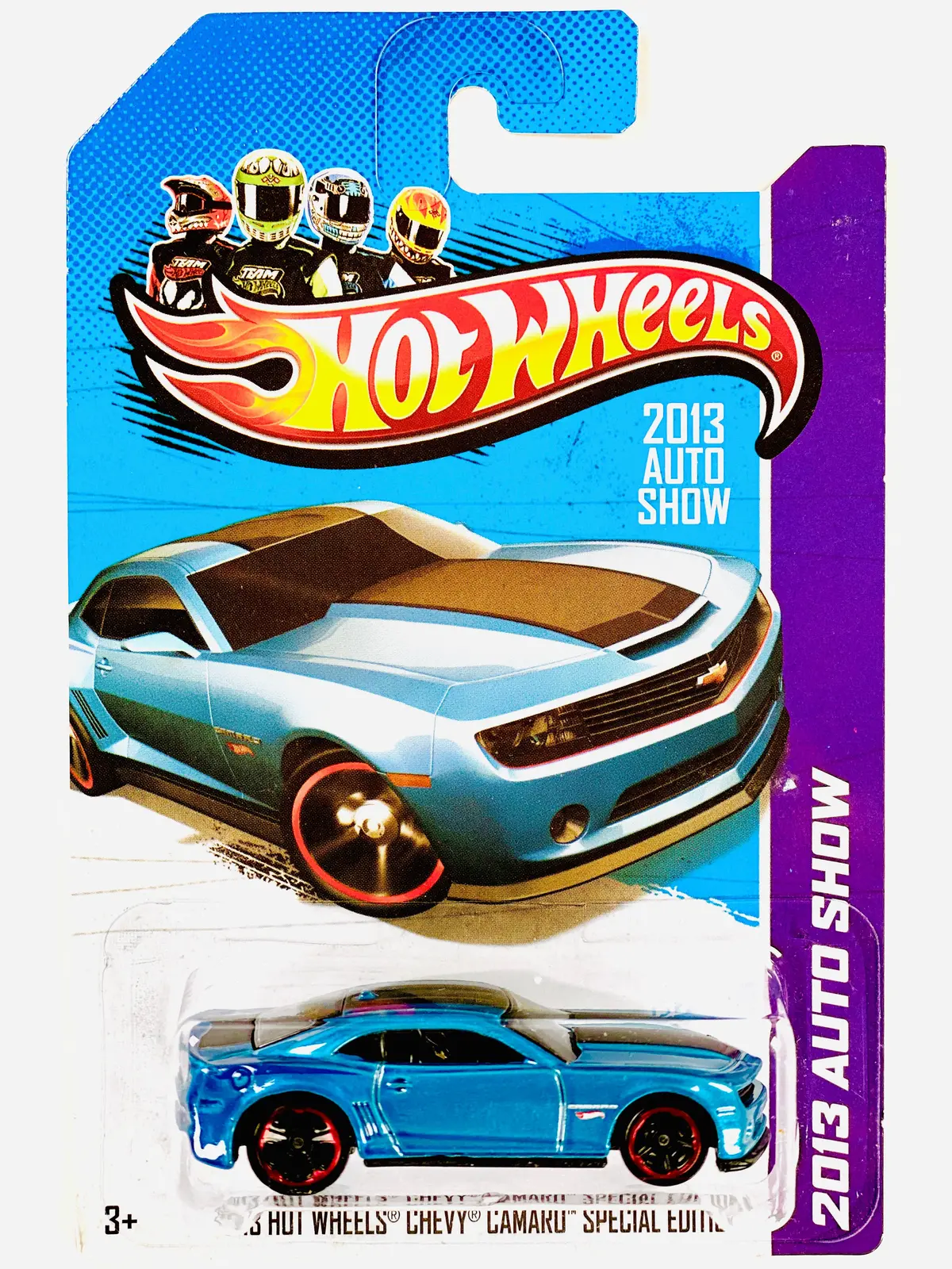 Hot Wheels 2013 Auto Show Chevy Camaro Special Edition Blue - Damaged Card 1