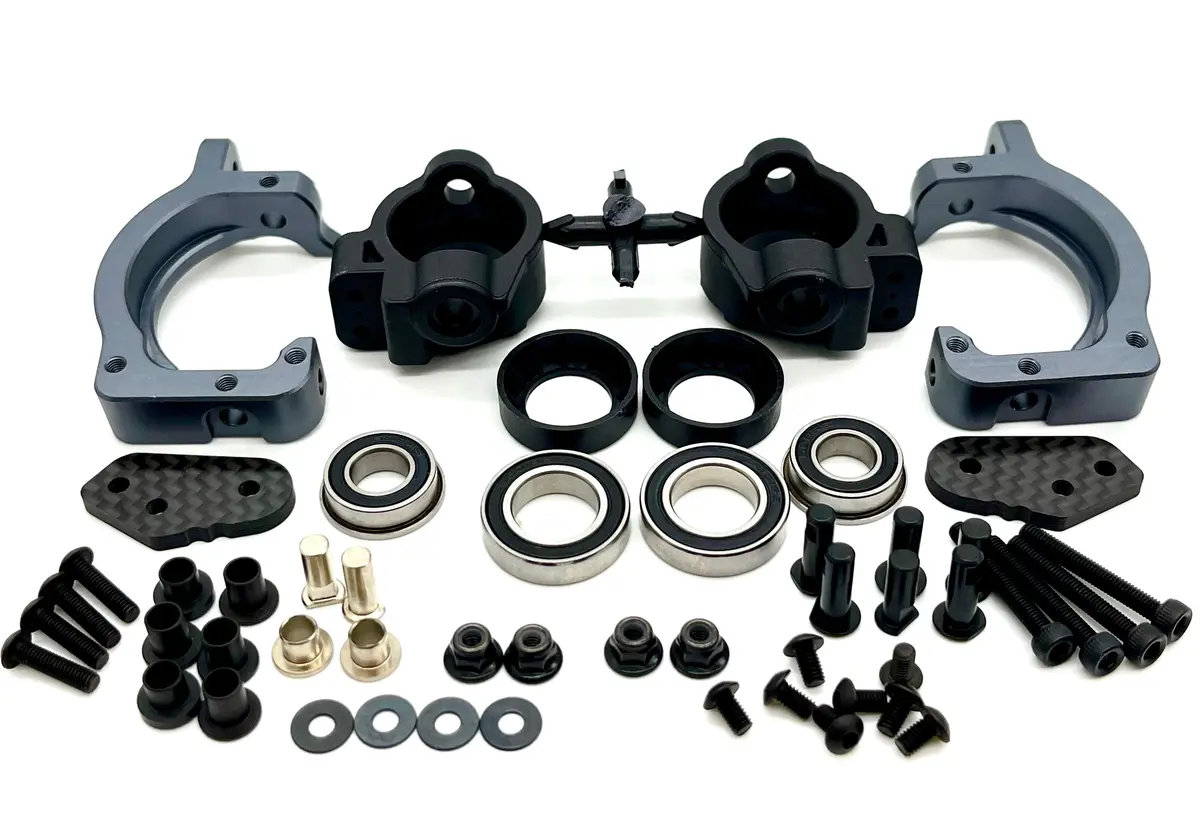 Tekno Nt48 2.2 Front Spindle And Carriers (Bag I) (Spindle, Carrier, Bearings) Tkr9401 1