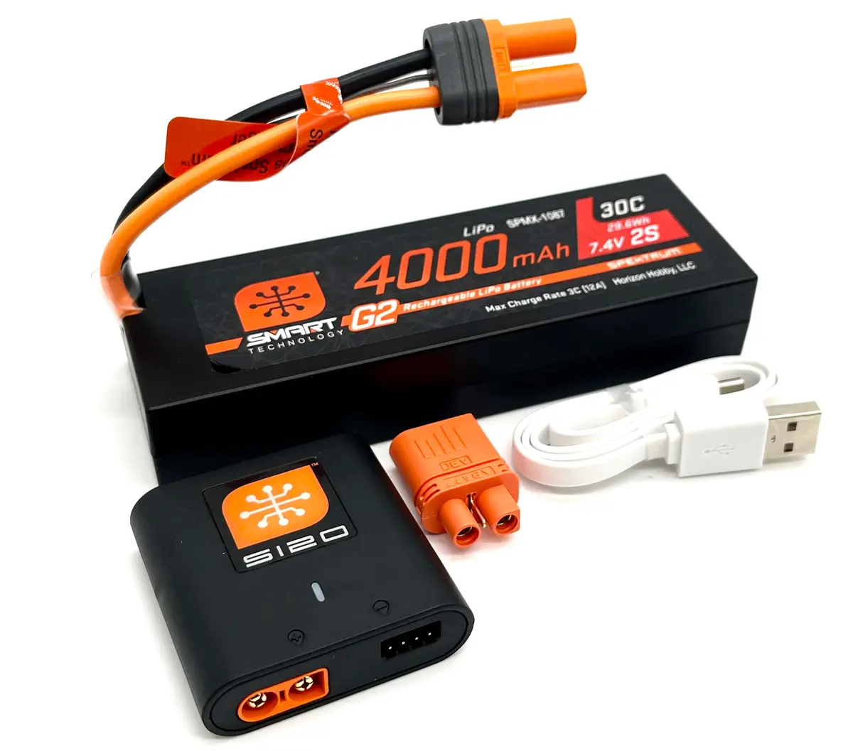Losi 22S Sprint - Battery And Charger, 4000Mah With Usb Charger Los-1387 1