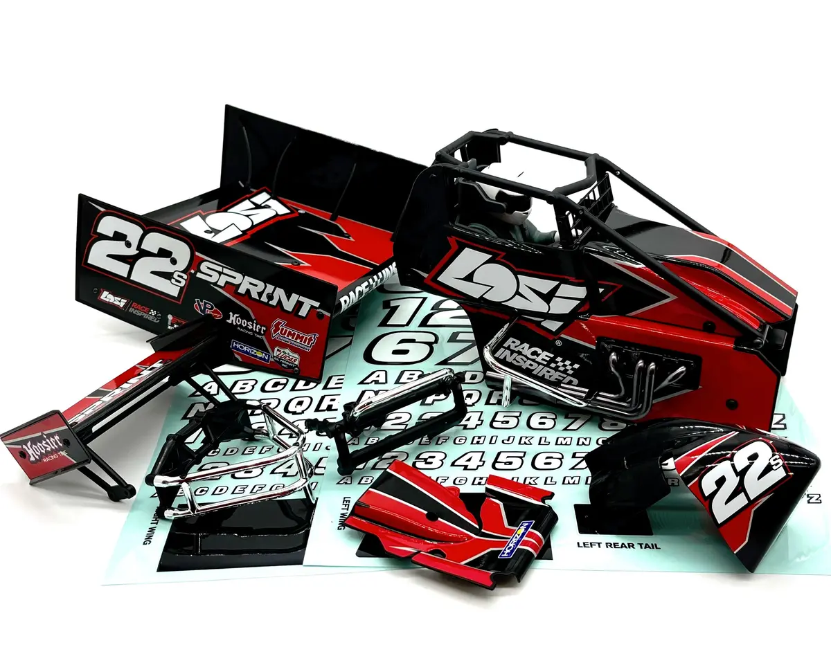 Losi 22S Sprint - Body (Body Set & Cage, Red Interior Driver Los-1387 1