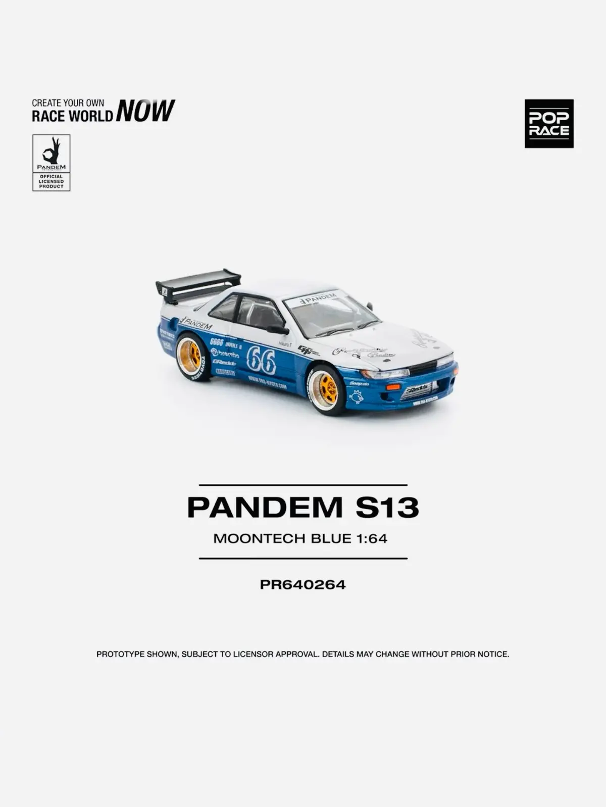 Pop Race Factory Sealed Pandem Silvia S13 Moontech Blue #264 1