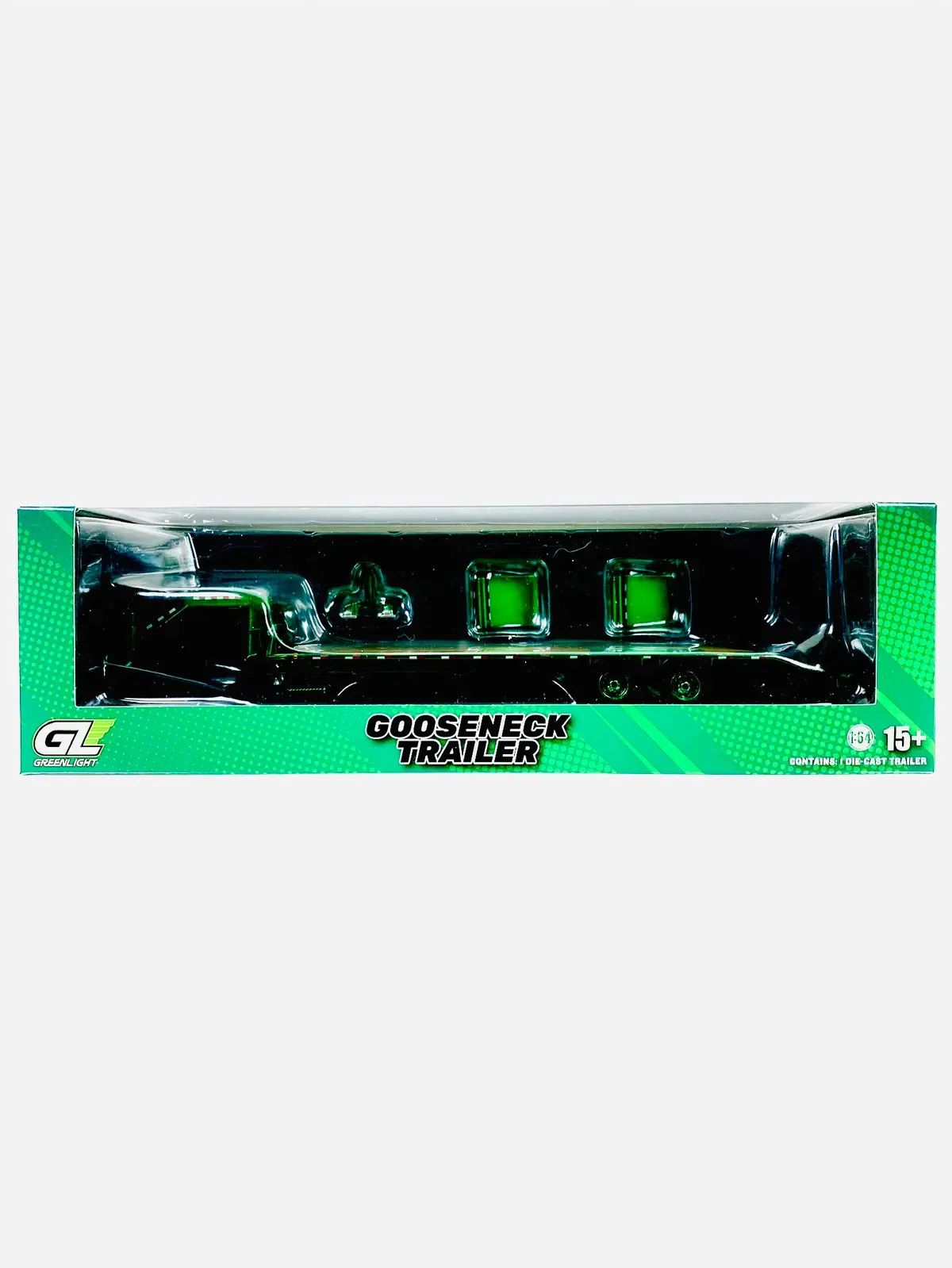 Greenlight Gooseneck Trailer In Yellow W/ Red & White Conspicuity Stripes Chase 1