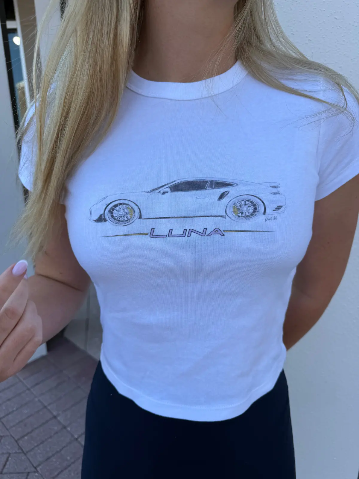 Madi's Women's Crop Top Car Shirt 1
