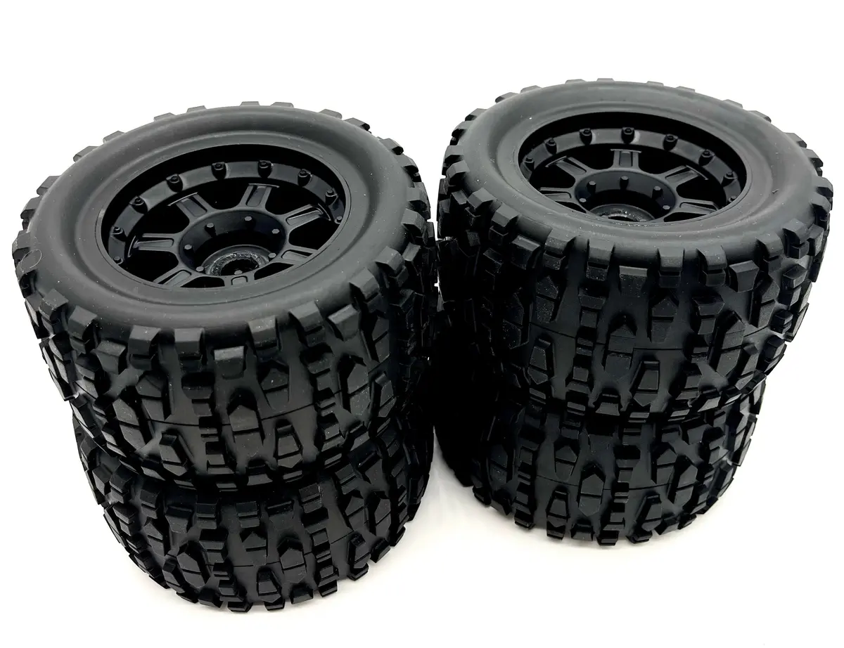 Team Corally Kagama 4 - Tires (Xl4s Mt Tires - Grabber - Glued On Black Rims C-00293 1