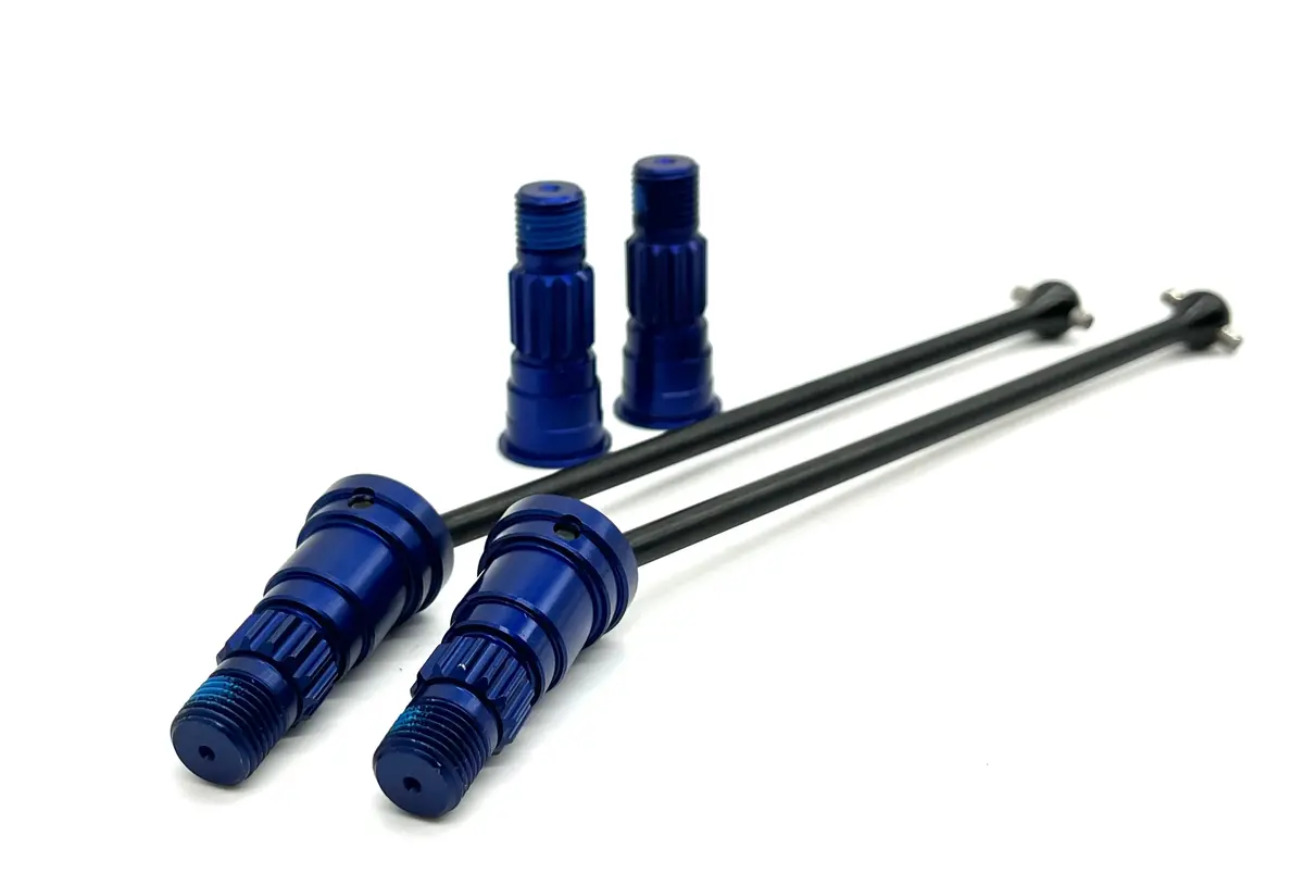 Sand Car Drive Shafts, Rear (W/Blue Anodized Alum Stub Axles X-Maxx Traxxas 109076-4 2