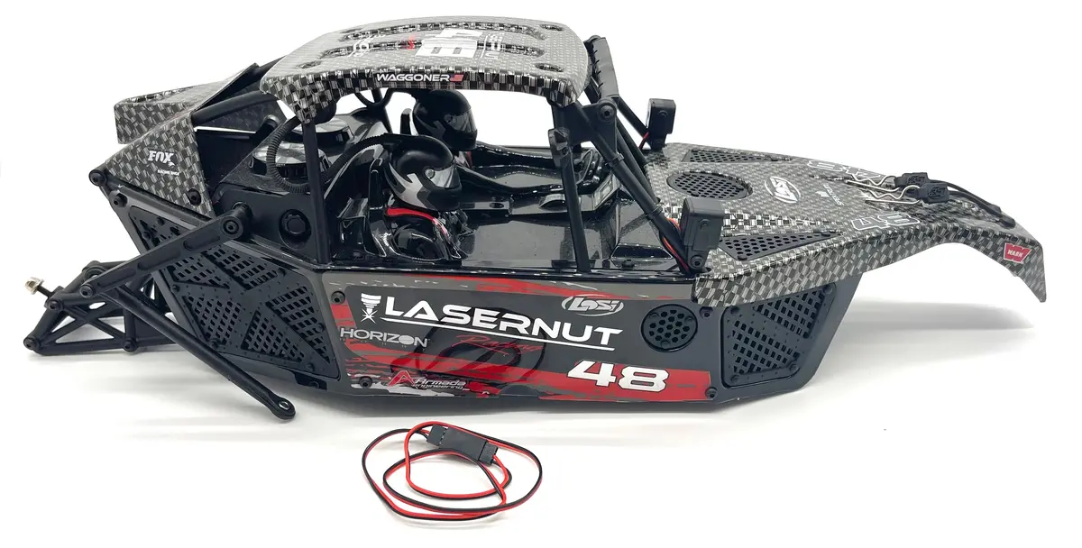 Losi Lasernut U4 - Body (Black) Tire Rack, Body Set Cage Buggy Los03028 1