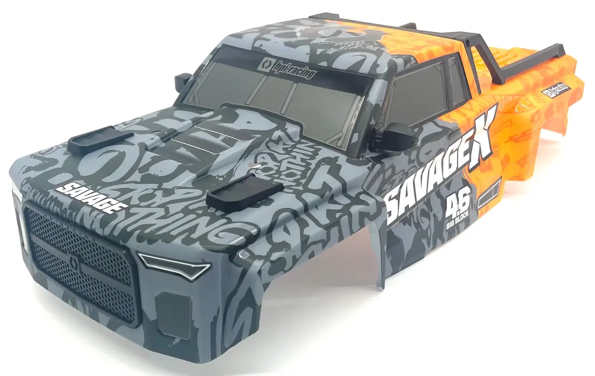 Savage X 4.6 Gt-6 Body Shell Grey/Orange (Cover 160104 Painted) Hpi 160100 1