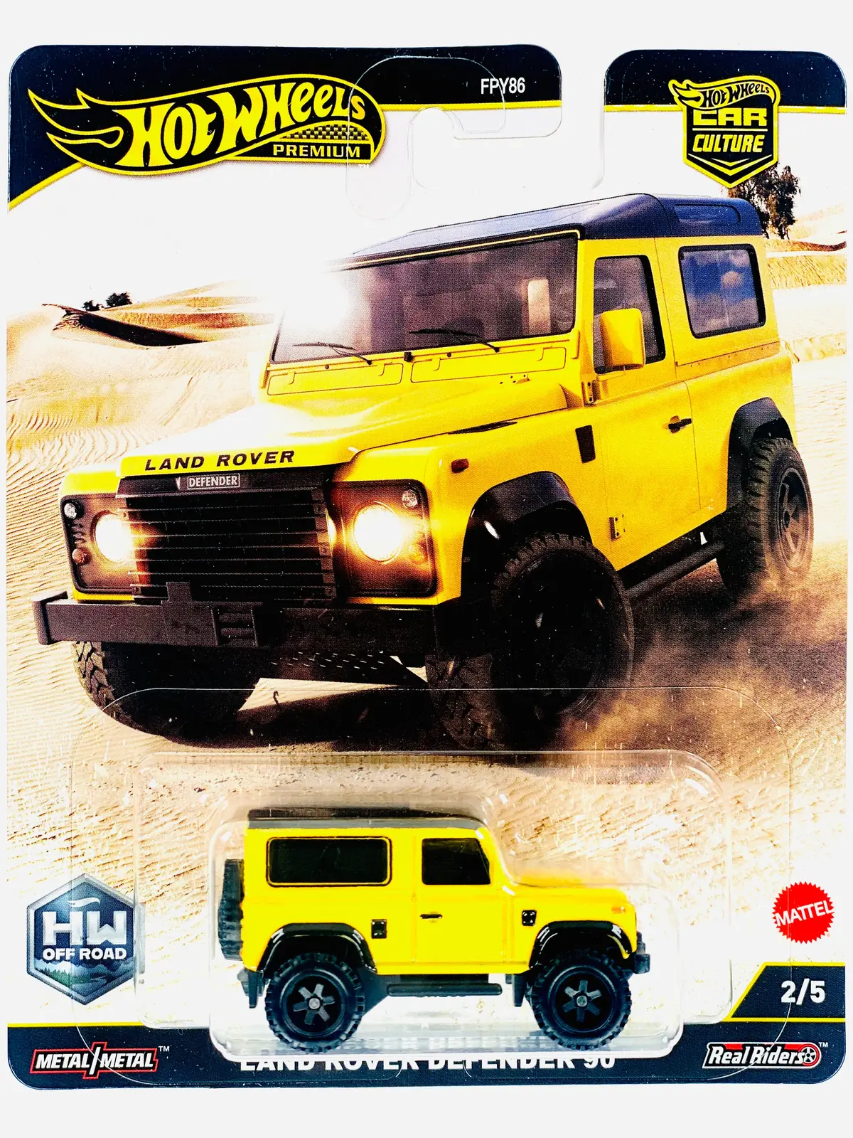 Hot Wheels 2025 Car Culture Off-Road Land Rover Defender 90 - Damaged Card 1