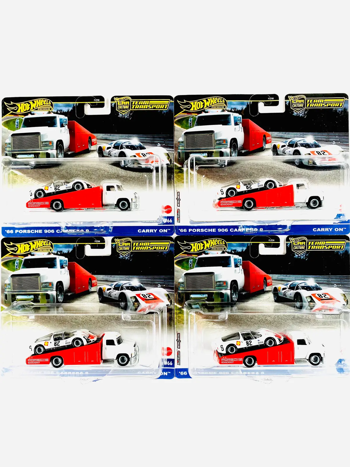 Hot Wheels 2024 Team Transport '66 Porsche 906 Carrera 6 Carry On #66 Solid Pack (4 Cars) 1