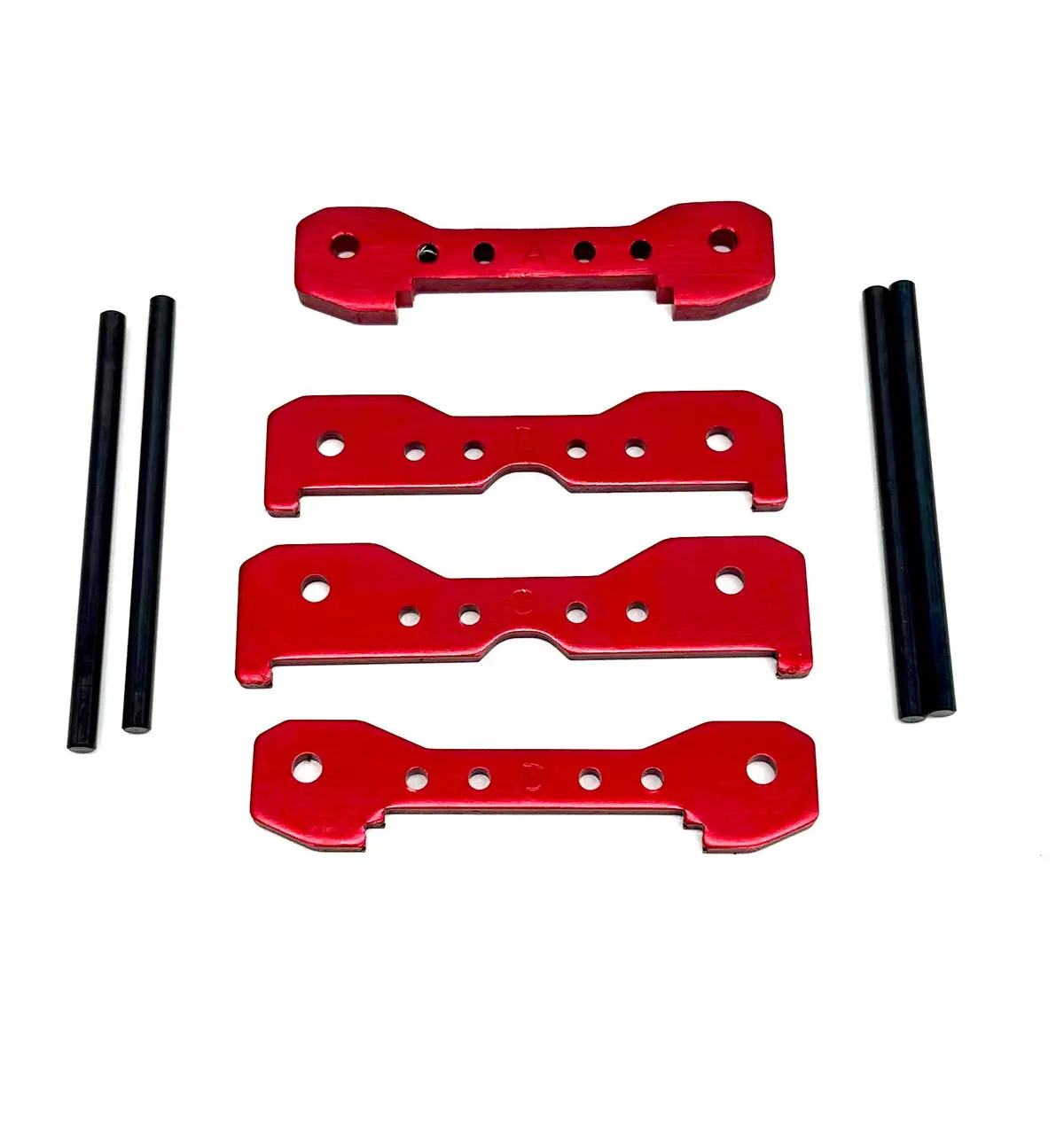 Fits Sledge - Suspension Tie Bars (Red) Black Hinge Pins Traxxas 95096-4 1